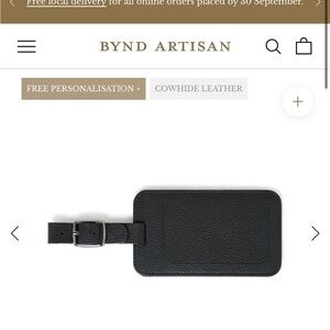 Bynd Arrisan - Pink and Grey Leather Tag with box